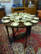 Carved Oak Circular Drop Gate Legged Table