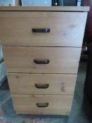Four Drawer Bedside Cabinet in Pine Finish