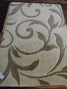*Cream and Taupe Patterned Rug 120cm by 170cm