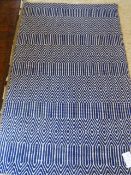 *Contemporary Design Blue and Cream Wool/Cotton Rug 100cm by 150cm RRP: £125