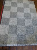 *Two Tone Grey Checkerboard Floor Rug 120cm by 180cm RRP: £125