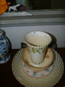 Mixed Lot of Pottery and a Pewter Vase