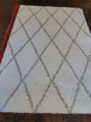*Berber Cosy White with Taupe Diamond Patterned Rug 230cm by 160cm RRP: £250