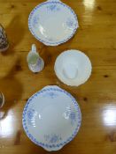 Pair of Blue and White Elgin Cake Plates, Sugar Bowl and Milk Jug