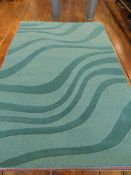 *Aero Ocean Design 100% Wool Pile Rug (Turquoise) 160cm by 230cm RRP: £200