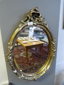 Gilt Framed Oval Mirror