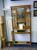 Edwardian Oak Mirrored Back Stand