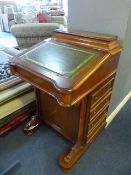 Reproduction Mahogany Davenport with Inlet Leather Top