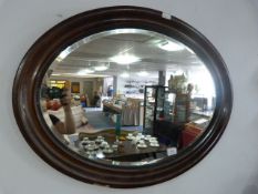 Oval Framed Bevelled Glass Mirror