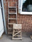 Two Wooden Step Ladders
