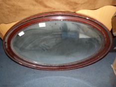 Oval Mirror with Darkwood Frame