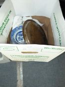 Box Containing Assorted Dinnerware, Brassware, Etc