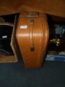 Tan Leatherette Suitcase