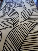 *Contemporary Design Cream with Black Leaf Pattern Rug 230cm by 160cm RRP: £250