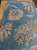 *Blue and Grey Floral Pattern Rug 150cm by 90cm RRP: £95