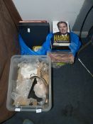 Box Containing Assorted Glassware, Box of Assorted Road Maps, Atlases and Two Bags of Assorted Books