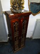 Teak and Wrought Iron CD Storage Cabinet