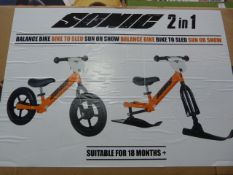 *Sonic Two-in-One Balance Bike to Sled