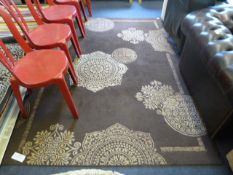 Brown and Cream Contemporary Style Rug