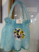 Decorative End of Day Glass Handbag Vase