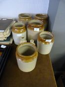 Six Stoneware Jars and Two Others
