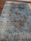 *Vintage 160cm by 230cm Turquoise and Taupe Rug RRP: £595