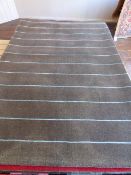 *100% Wool Grey with Blue Pinstripe 230cm by 160cm Rug RRP: £395