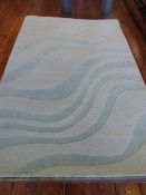 *Aero Ocean Design 100% Wool Pile Rug (Aqua) 160cm by 230cm RRP: £200