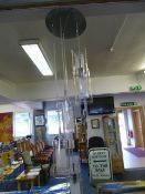 Contemporary Chrome Ceiling Light with Glass Shades