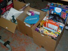 Three Boxes Containing Curtains, Tiebacks, Swimming Aids, Etc