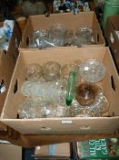 Two Boxes Containing Assorted Cut Glass and Other Decorative Glass