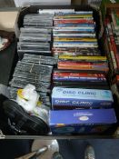Box Containing Assorted DVDs, CDs and CD Cases