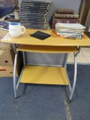 Light Beech Effect Desk with Chrome Legs