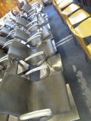 Seven Grey Leatherette Salon Chairs on Chrome Pedestals