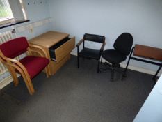*Contents of the Administration Office Which Includes; Two Beech Framed Stackable Chairs, Two Office