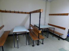 *Tubular Steel and Hardwood Changing Room Bench Unit and Five Tables