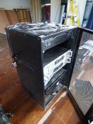 *Cabinet Containing Behringer and Dap Palladium 100 Amplifiers