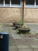 *Three Comical Shaped Cast Concrete Garden Planters