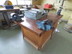 *Engineers Workbench Fitted with Four Record No.3 Vices