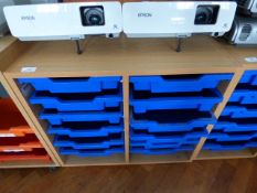 *Mobile Tray Storage Unit in Light Beech Finish