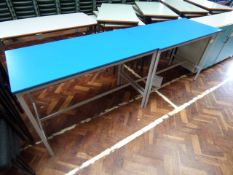 *Two Blue Topped Laboratory Cupboard