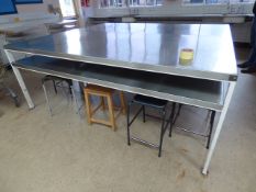 *8'x4' Stainless Steel Topped Preparation Table with Under Shelf