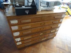 *Light Oak Six Drawer Plan Chest