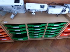 *Mobile Tray Storage Unit in Light Beech Finish