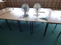 *Eighteen Square Legged School Tables with Beech Tops