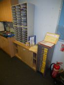 *Light Oak Cupboard and a Set of Pigeon Holes