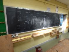*Large Chalk Board And Various Equipment Racks