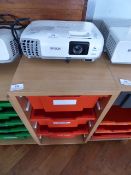 *Mobile Tray Storage Unit in Light Beech Finish