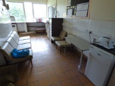 *Contents of Refreshment Center Which Includes; Filing Cabinets, Circular 70's Style Table,