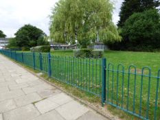 *Thirty Three 9'by3' Galvanised Bow Top Fencing Panels as Fitted Complete with Pair of Double Access